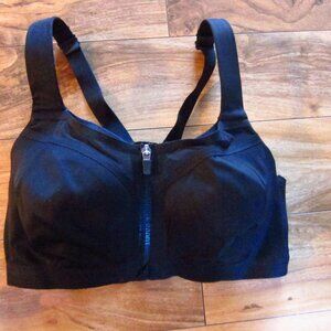Victoria's Secret Black KNOCKOUT Front Zip Underwire Sports Bra size 34DDD